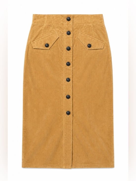 Veronica Beard Dresses & Skirts - Veronica Beard Barrie Corduroy Midi Skirt in Khaki/Camel size 6